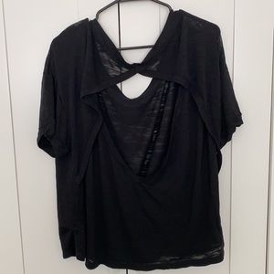 FREE PEOPLE Black tee with open back